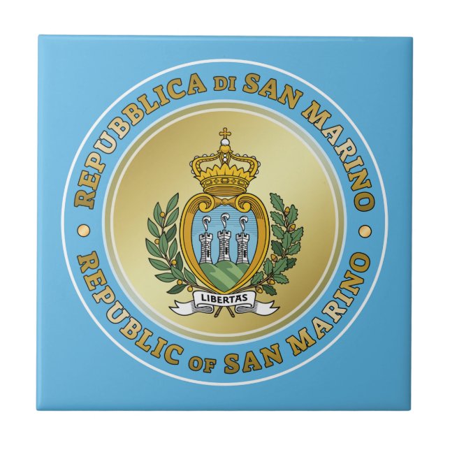 Wappenschild von San Marino Fliese (Vorderseite)