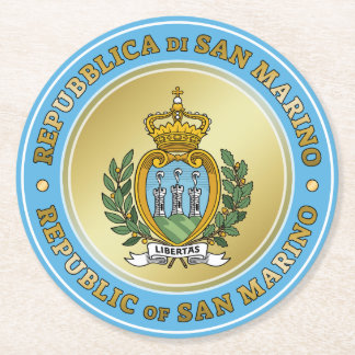 Wappenschild von San Marino Runder Pappuntersetzer
