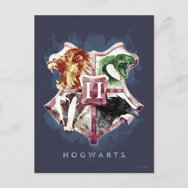 WappenWatercolor Harry Potter | HOGWARTS™ Postkarte (Vorderseite)