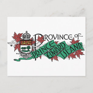 Wappenzeichnung der Prince Edward Island im Vintag Postkarte
