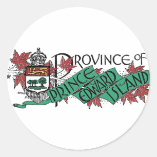 Wappenzeichnung der Prince Edward Island im Vintag Runder Aufkleber