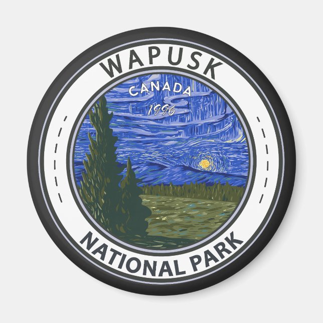 Wapusk National Park Canada Northern Lights Abzeic Magnet (Vorne)