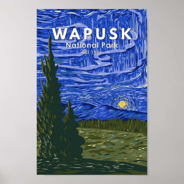 Wapusk Nationalpark Nordlichter Vintag Poster (Vorne)