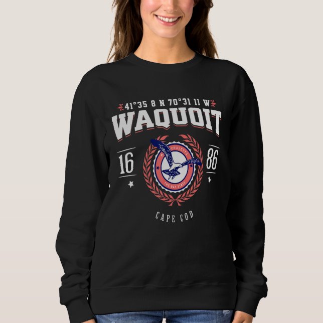 Waquoit Massachusetts Cape Cod MA Nautical Beach S Sweatshirt (Vorderseite)