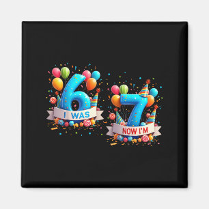 War 6 7 7. Geburtstag Junge Mädchen Ballons Dekora Magnet