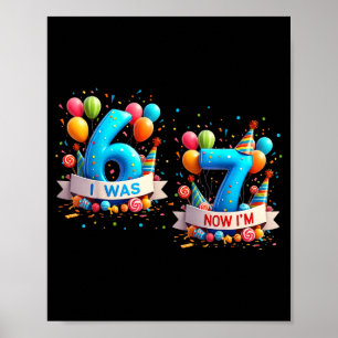 War 6 7 7. Geburtstag Junge Mädchen Ballons Dekora Poster