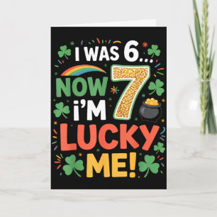 War 6 7 Kinder 7. Geburtstag St. Patrick's Day 202 Karte