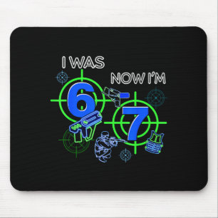 War 6 7 lustig 67 sechs sieben Meme Laser Tag Gebu Mousepad