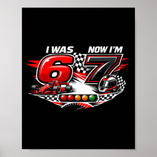 War 6 7 sechs sieben Rennwagen 67 Meme Geburtstags Poster