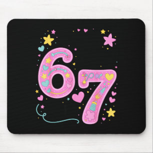 War 6 7 süß 7. Geburtstagsoutfit für Mädchen 67 lu Mousepad