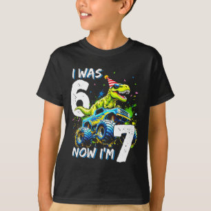 War 6 jetzt bin ich 7 Jahre alt Geburtstag 67 Mons T-Shirt