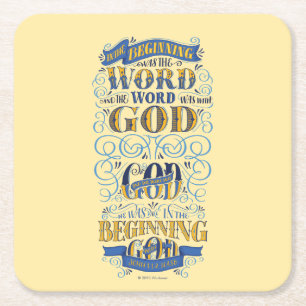 War am Anfang das Wort Rechteckiger Pappuntersetzer