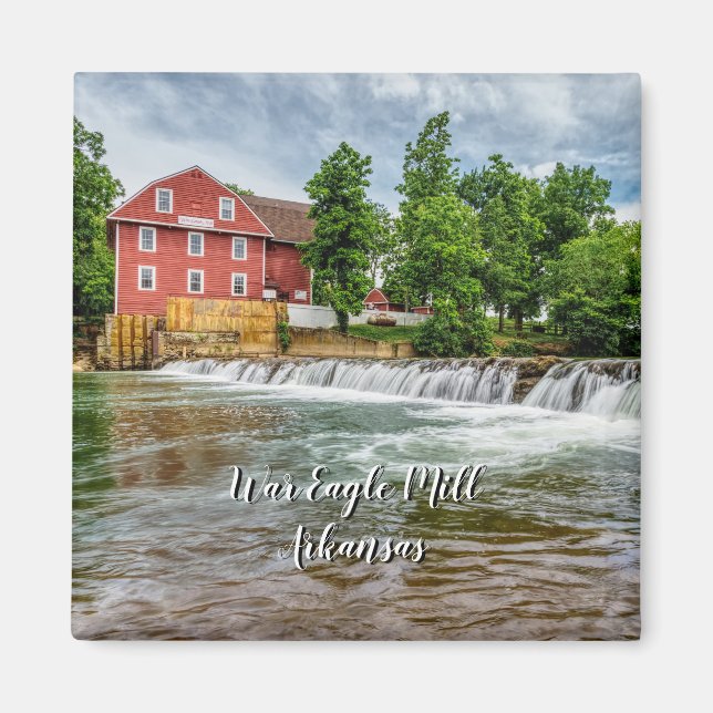 War Eagle Mill and Waterfall Square Magnet (Vorne)