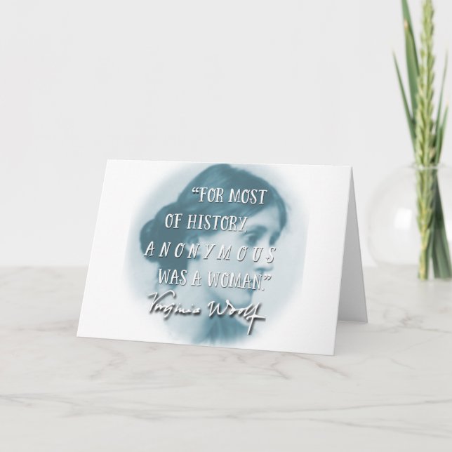War ein Zitatblau Frau ~ Virginias Woolf anonym Karte (Vorderseite)