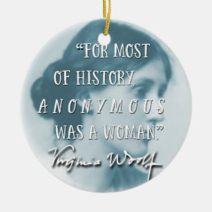 War ein Zitatblau Frau ~ Virginias Woolf anonym Keramikornament