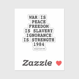“War Is Peace” Orwell — Dystopia Series Aufkleber