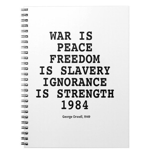 “War Is Peace” Orwell — Dystopia Series Notizblock (Vorderseite)