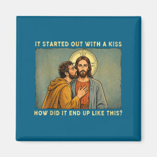 War nur ein Kuss Jesus & Judas Meme lustig Magnet
