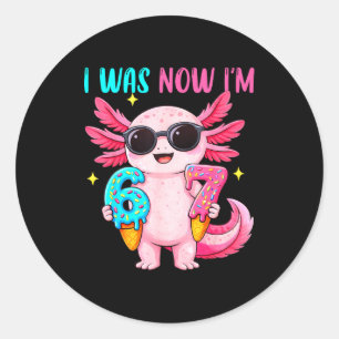 War sechs sieben Axolotl-Eis-Drip 7. Geburtstag Runder Aufkleber