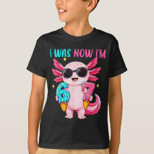 War sechs sieben Axolotl Eiscreme tropft 7. Geburt T-Shirt