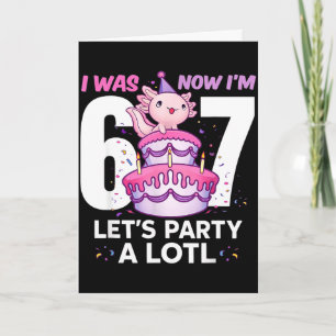 War sechs sieben süßer Axolotl 7. Geburtstag 6 7 K Karte