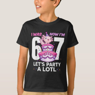 War sechs sieben süßer Axolotl 7. Geburtstag 6 7 K T-Shirt