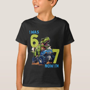 war Six Seven Dinosaur 67 Meme 7. Geburtstag Junge T-Shirt