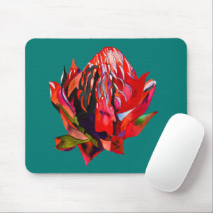 Waratah Australian native flower watercolor Mousepad