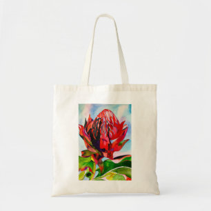 Waratah Australian native flower watercolor Tragetasche