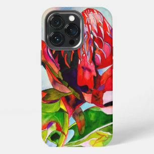 Waratah Australische einheimische Blumen-Aquarell iPhone 13 Pro Hülle