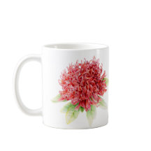 Waratah Protea Rote Blume Aquarellkunst Tasse