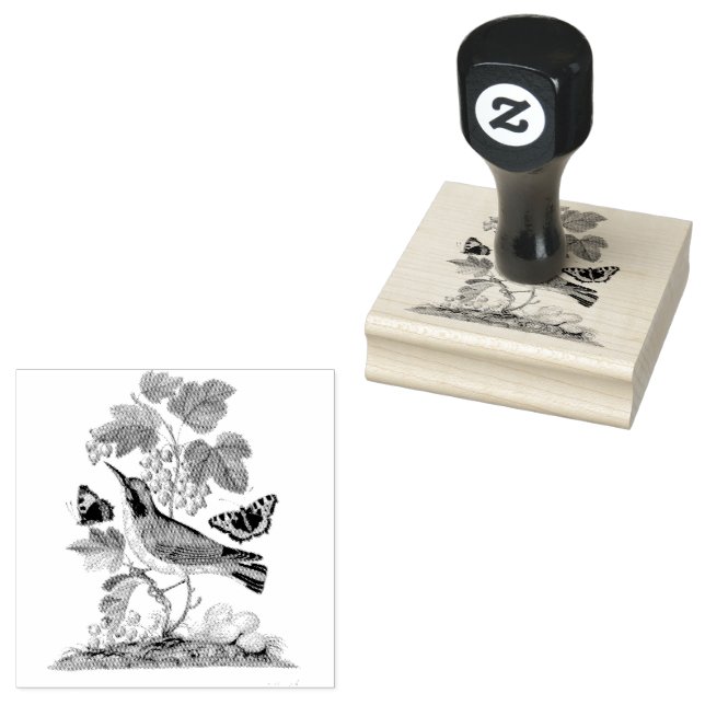 Warbler Bird Eggs Cocoon Vintag Scrapbooking Gummistempel (Stempel)