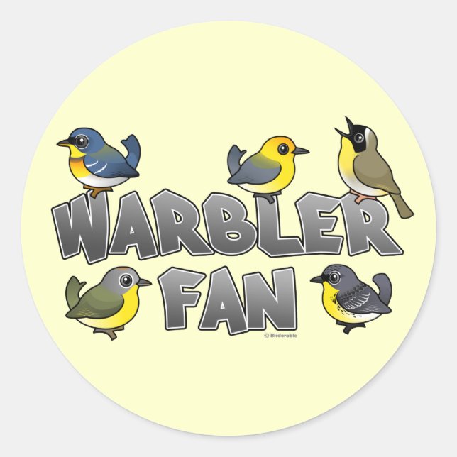 Warbler Fan Runder Aufkleber (Vorderseite)