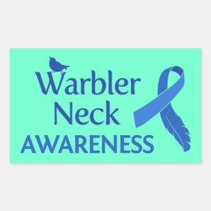 Warbler Neck Awareness Rechteckiger Aufkleber