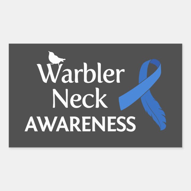 Warbler Neck Awareness Rechteckiger Aufkleber (Vorderseite)