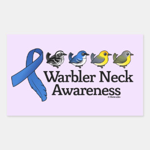 Warbler Neck Awareness Ribbon Rechteckiger Aufkleber