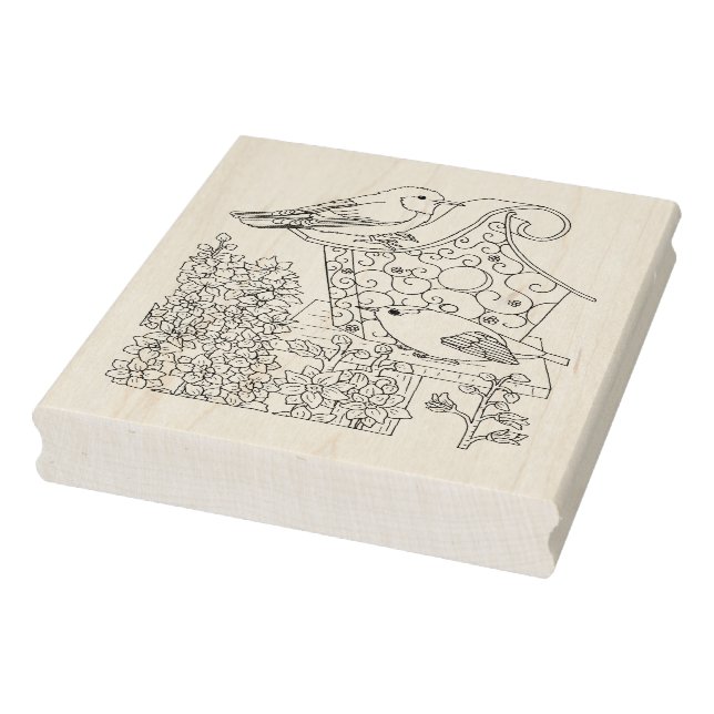 Warbler und Larkspur Gummistempel (Stempel)