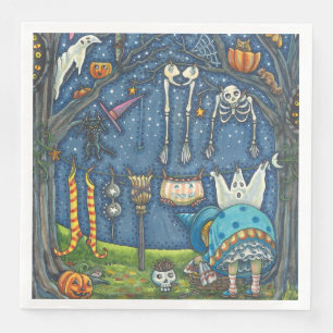 WARCH, WIE SIE IHRE SCHWARZE KATZE, GHOST, SKELLY  SERVIETTE