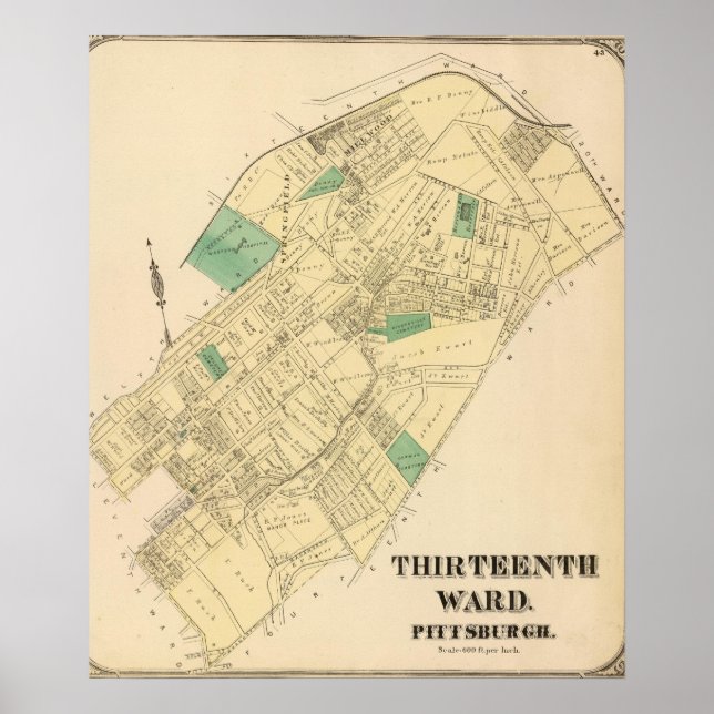 Ward 13 of Pittsburgh, Pennsiwania Poster (Vorne)