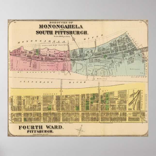 Ward 4 Monongahela, S Pittsburgh Boroughs Poster (Vorne)