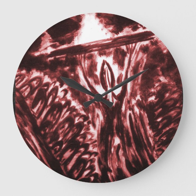 Warding Off Evil Große Wanduhr (Vorderseite)