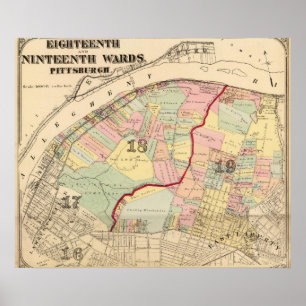 Wards 1819 of Pittsburgh, Pennsyvania Poster