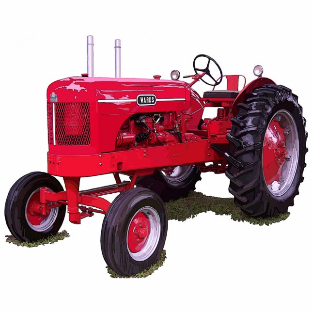 Wards-Traktor Freistehende Fotoskulptur (Vorne)