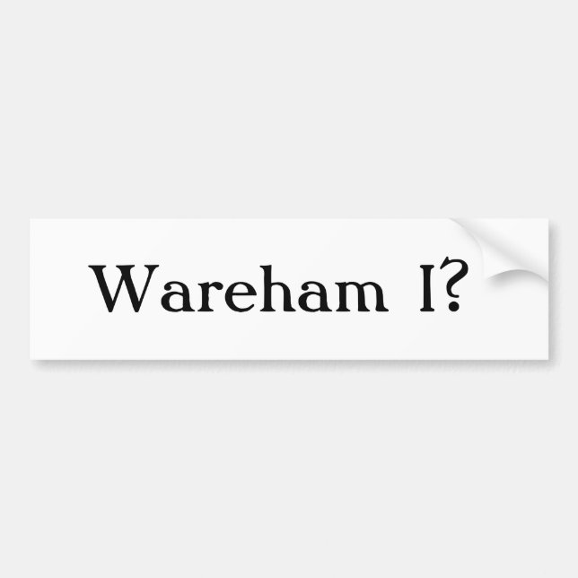 Wareham I? Autoaufkleber (Vorne)
