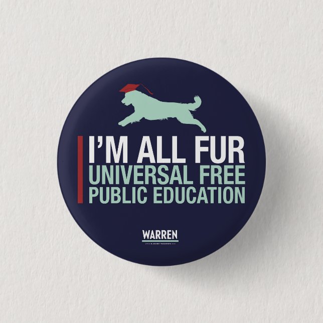 Waren 2020 - Universelle freie allgemeine Bildung Button (Vorderseite)