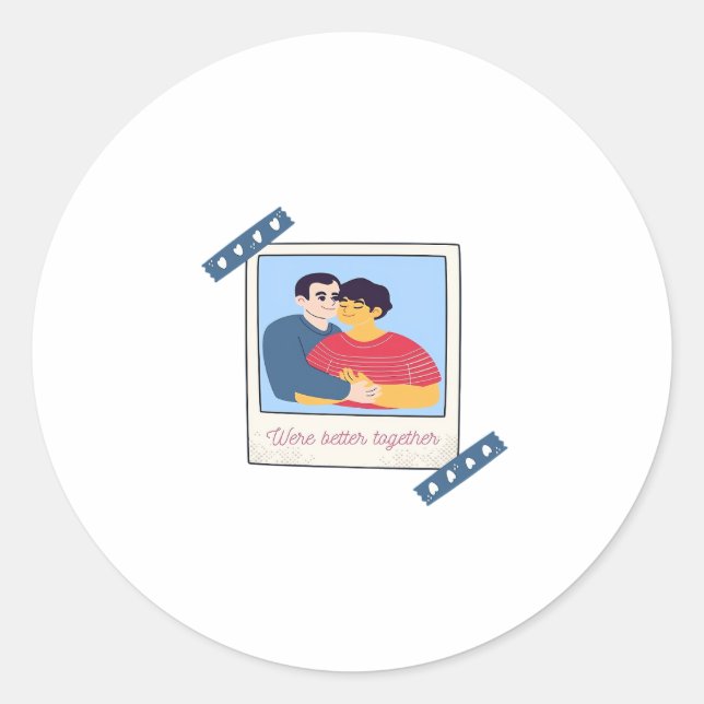 Waren Besser Zusammen Grafik Minimal Design  Runder Aufkleber (Vorderseite)