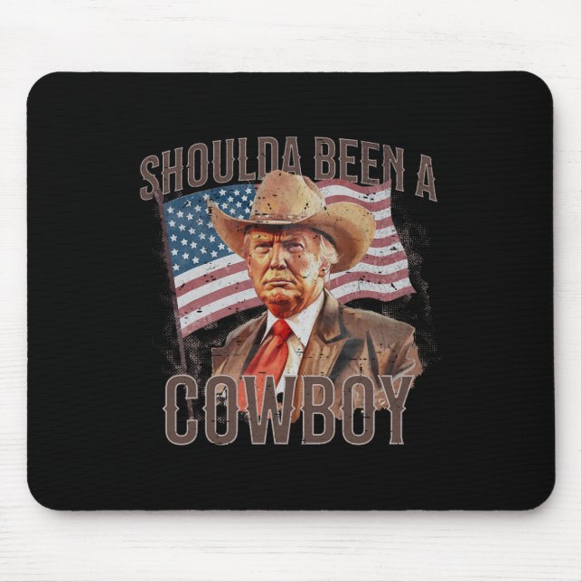 waren Cowboy Trump 2024 4. Juli US-Flagge Mousepad (Vorne)