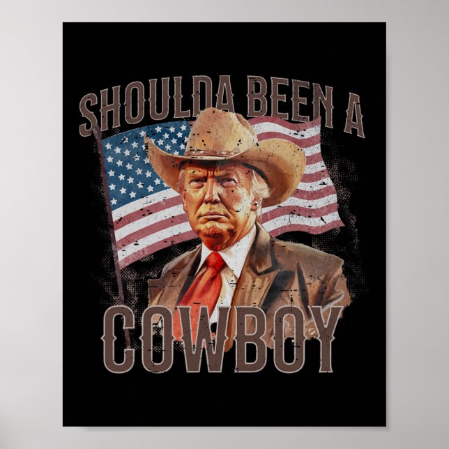 waren Cowboy Trump 2024 4. Juli US-Flagge Poster (Vorne)