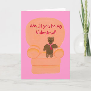 Wären Sie meine Valentine, Teddy-Bärenkarten? Feiertagskarte