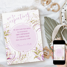 WAREN WAREN Pink und Gold-Foliage Schwangerschaft Ankündigung